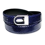 BLUE Genuine Snake Skin Bonded Leather Belt - Regular