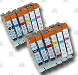 12 Chipped Compatible Canon CLI-8 'Photo-Pack' Ink Cartridges Cartridges from 'The Ink Squid'. Fully Compatible with the Canon Pixma iP6600D iP6700D PRO9000 PRO9000 Mk II MP950 MP960 & MP970 Printers: 2 x CLI-8Bk (Black); 2 x CLI-8C (Cyan/Blue); 2 x CLI-8M (Magenta/Red); 2 x CLI-8Y (Yellow); 2 x CLI-PC (Photo/Light Cyan); 2 x CLI-PM (Photo/Light Magenta). The Latest Chips, the Maximum ML Capacity of any Compatible Ink Cartridge. 2 Year Guarantee on all Cartridges.