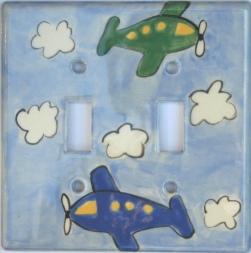 Ceramic Double Switch Plate & Green
