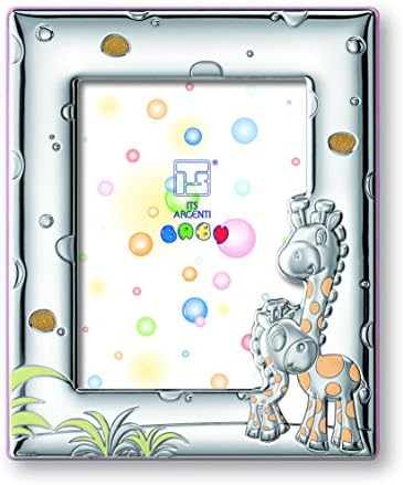 Silver Touch USA Sterling Silver Giraffe Picture Frame, Pink