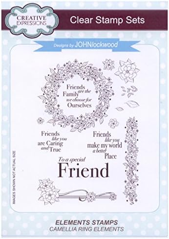 John Lockwood Elements A5 Clear Stamp Set - CEC738 Camelia Ring Elements