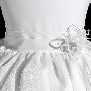 Flower white girl dress: A8002a NEW White Flower Girl Communion Pageant Dress + Free Hair Wreath Size 2 4 6 8 10 12