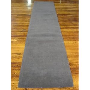 3x11 Blue Hand Tufted Wool Gabbeh Runner Rug by Heritage Unlimited