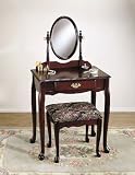 Powell Furniture C52 Cherry Vanity/Mirror/Bench