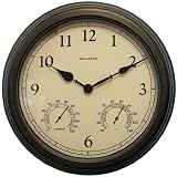Outdoor Clock Thermometer Hygrometer with Copper Patina Frame 18