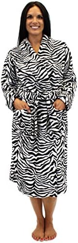 PajamaMania Women's Fleece Robe (Zebra - Med)