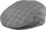 Henschel Italian Plaid Poly Cotton Ivy Scally Cap Spring Summer Golf Grey