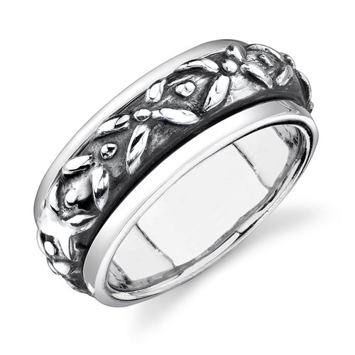 Sterling Silver Enigmatic Nature Inspired Spinner Prayer Thumb Unisex Ring in Size 11