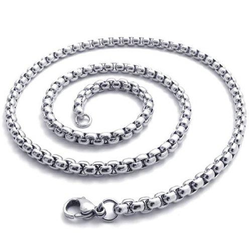 2.5mm KONOV Jewelry 14-40 inch Stainless Steel Men's Necklace Silver Chain