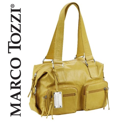 MARCO TOZZI BAGS, Damen Handtasche im Antic-Look, Schultertasche gelb