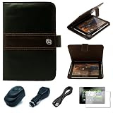 Espresso Brown Executive Leather Jacket Carrying Case Cover with Accessory Slots for Blackberry Playbook 7-inch Tablet Compatible with all Models 16GB 32GB 64GB Clear Screen Protector Black USB Car Charger with LED Power Indicator Black USB Travel Wall Charger with LED Power Indicator Black Micro USB Data Cable Cord on sale