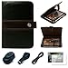 Espresso Brown Executive Leather Jacket Carrying Case Cover with Accessory Slots for Blackberry Playbook 7-inch Tablet Compatible with all Models (16GB, 32GB, 64GB) + Clear Screen Protector + Black USB Car Charger with LED Power Indicator + Black USB Travel Wall Charger with LED Power Indicator + Black Micro USB Data Cable Cord