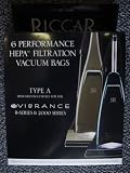 Riccar HEPA Filtration Bags fits all Vibrance, R-Series, 2000,4000 Series Vacuums. Riccar Part # RHH-6. 6 Pack.
