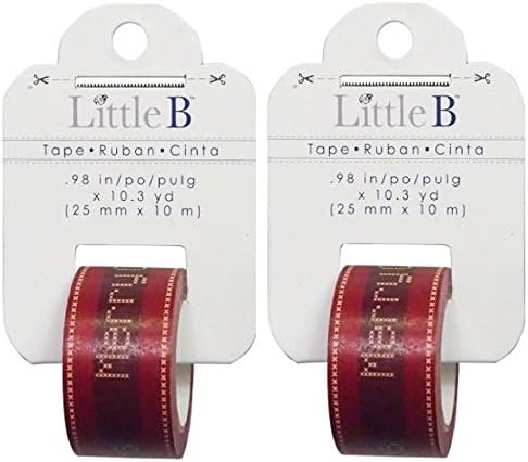 Little B (2 Rolls) Stitched Merry Christmas Washi Tape each .98 Inches x 10.3 Yards 100738 - Bundle of 2