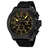 Swiss Legend Men's 1101-BB-01-YA-W Militare No1 Collection Automatic Chronograph Black Rubber Watch With Winder