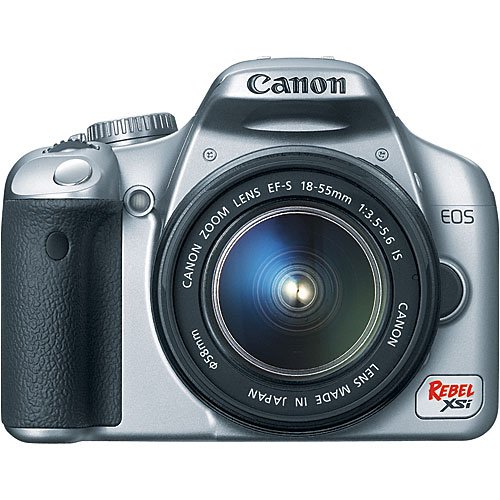 Canon Digital Rebel XSI 12.2 MP Digital SLR Camera with EF-S 18-55mm f/3.5-5.6 IS Lens (Silver)