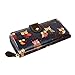Owl Print Oilcloth Leather Ladies Purse Wallet Girls Coin Handbag Wristlet Size L M