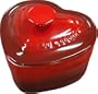 Le Creuset Stoneware Heart Ramekin with Cover, Red