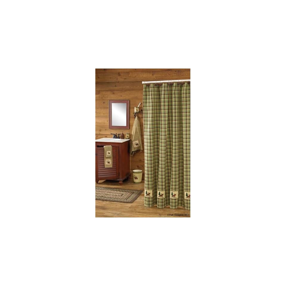 Park Designs Juniper Country Lodge Moose Patch Fabric Shower