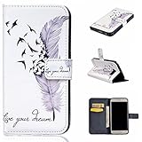 UNEXTATI Galaxy S6 ケース 手帳型ケース 高級PUレザー カード収納 ホルダー 付き 耐衝撃 全面保護 スタンド機能付き Galaxy S6ケース カバー Case (P4, ホワイ