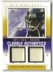 2004 E-X Clearly Authentics Patch/Jersey Gold Ray Lewis PROTOTYPE BALTIMORE RAVENS