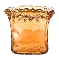 Rustic Recycled Glass Square Votive - Orange