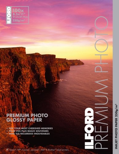 Ilford Premium Glossy 8 1/2 x 11 Inch Photo Paper 100 Sheets