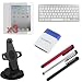 GTMax Strap & Desk Mount Stand + Silver Bluetooth Wireless Full size Ultra Slim Keyboard + 3 X LCD Screen Protector + 3 Pack of Universal Stylus + Mini Brush for Apple iPad 2 2nd Generation Wifi/3G 16GB 32GB 64GB Tablet ( Latest Generation )