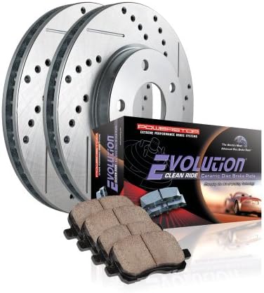 Power Stop K3100 Front Z23 Carbon Fiber Brake Pads with Drilled & Slotted Brake Rotors Kit For Nissan 300ZX 1989-1996 [Model Specific]