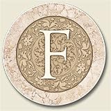 AutoCoaster ~ Monogram initial F ~ Tile Drink Coaster for car cupholder - code 573