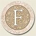 Kitchen & Housewares : AutoCoaster ~ Monogram initial F ~ Tile Drink Coaster for car cupholder - code 573