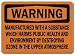 Warning Sign- Manufactured With A Substance Which Harms Public Health and Environment By Destroying Ozone In The Upper Atmosphere - 10" x 14" OSHA Safety Sign Warning Sign- Manufactured With A Substance Which Harms Public Health and Environment By Destroying Ozone In The Upper Atmosphere - 10" x 14" OSHA Safety Sign