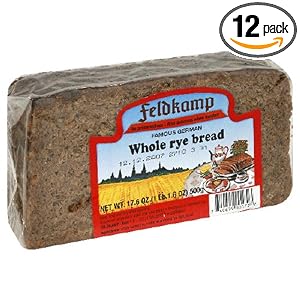 Feldkamp Whole Rye Bread , 16.75-Ounce Vacuum Packs (Pack of 12) by Feldkamp