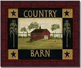 Country Barn Salt Box Primitive Folk Art Sign Framed