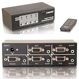 Cables To Go 39972 Trulink 4-Port UXGA Monitor Switcher/Extender with Audio (Black)