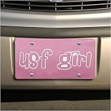 South Florida Bulls Pink Girl Mirrored License Plate