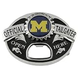 Michigan Wolverines Silver Official Tailgater Bottle Opener Belt Buckle