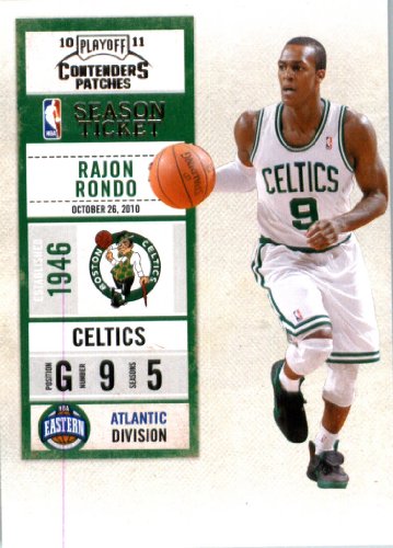 2010 11 Playoff Contenders Plates & Patches Basketball Card # 52 Rajon Rondo Boston Celtics In a Protective Screwdown Display Case!