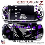 Abstract 02 Purple WraptorSkinz Skin and Screen Protector Kit fits Sony PSP ....