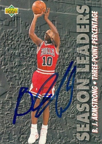B.J. Armstrong Autographed/Hand Signed Basketball Card (Chicago Bulls) 1994 Upper Deck #169