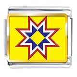 Multicolored Star Italian Charms Bracelet Link