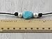 Handmade 9-10mm Freshwater Pearl Turquoise Choker Necklace on Genuine Leather Cord 16
