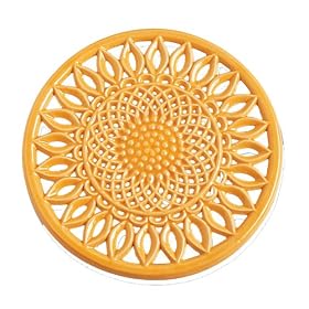 DII Yellow Sunflower Cast Iron Trivet Set of 2, Yellow by DII