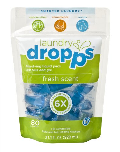 Dropps Laundry Pacs, Fresh Scent, 80-Load Pouch