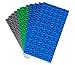 Premium Big Briks Blue, Green, and Gray Baseplate Tower Construction Set - 96 Pack Bundle (Big LEGO DUPLO Compatible) - Large Pegs