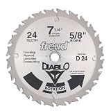 Freud D24 Diablo 7-1/4-Inch 24 Tooth ATB Framing Saw Blade with 5/8-Inch and Diamond Knockout Arbor