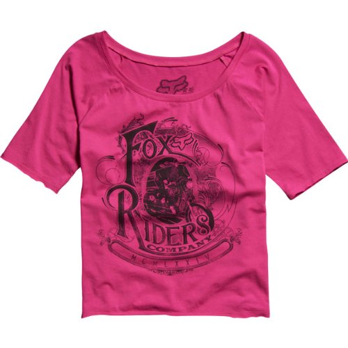 Fox Racing Effortless Off Shoulder Girls Top Fashion Shirt - Fuchsia / Medium