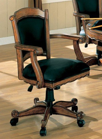 Solid Oak Upholstered Arm Chair