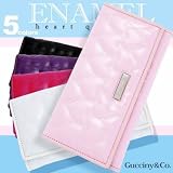 長財布 エナメル ハート キルティング 【wal-060-ru】 レディース サイフ 人気　Gucciny&Co ブランド ジャバラ 蛇腹 じゃばら ハート柄　長サイフ お財布 サイフ 財布 ルクール調 女性用 女性 婦人 サマンサタバサ 好きにはたまらない ウォレット♪ 全5色 (ライトピンク)