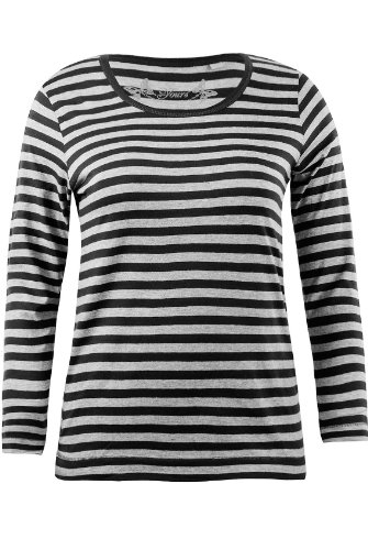 Black & Grey Striped T-Shirt - Size 18